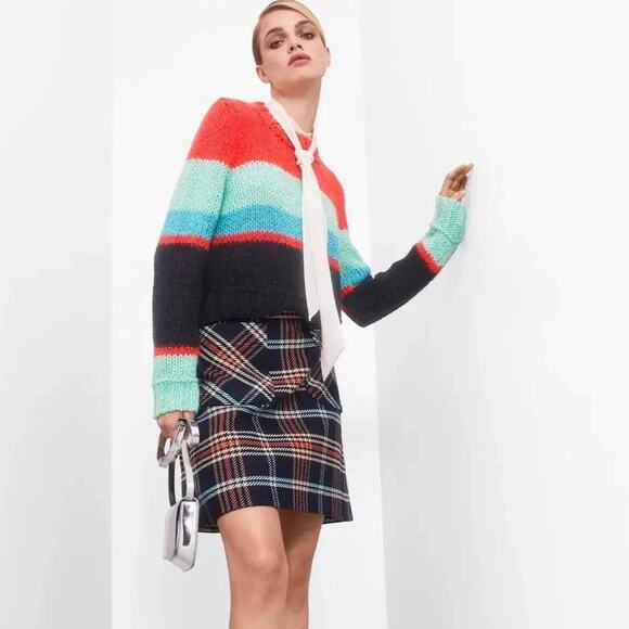 Marc Cain Colorblock Knit Cotton Alpaca Crewneck Sweater - Picture 11 of 12